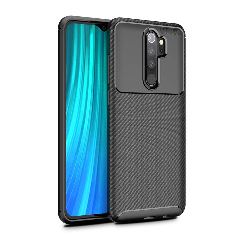 Cruzerlite Redmi Note 8 Pro Case, Carbon Fiber Texture Design & Leather Texture Design Back Cover Anti-Scratch Shock Absorption Case for Xiaomi Redmi Note 8 Pro (Carbon Black) - Image 1